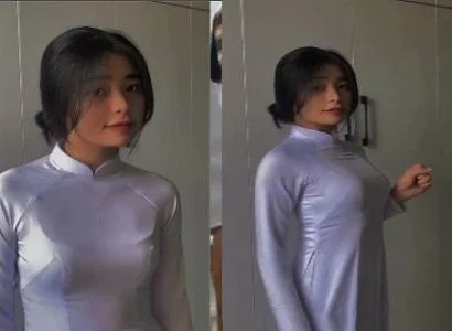 Nữ sinh áo dài phê mê mải